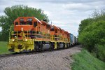 Westbound manifest approaches the line split